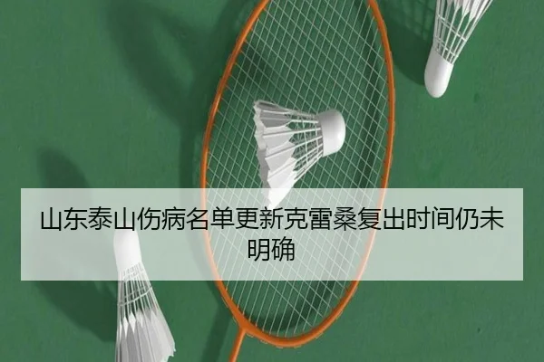山东泰山伤病名单更新克雷桑复出时间仍未明确